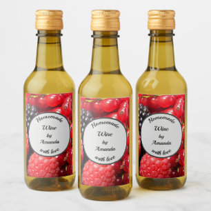 Étiquettes Pour Bouteilles De Vin Fabriqué maison avec amour fruit photo petite bou