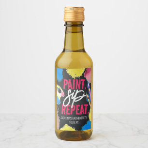 Étiquettes Pour Bouteilles De Vin Faveur de fête de Bachelorette Paint and Sip table