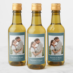 Étiquettes Pour Bouteilles De Vin Fête de Fiançailles Photo Sarcelle