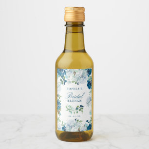 Étiquettes Pour Bouteilles De Vin Fête des mariées de fleurs de minuit Mini Étiquett