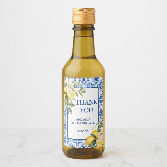 ÉTIQUETTES POUR BOUTEILLES DE VIN FÊTE DES MARIÉES PRINCIPALE DU CITRON (Devant)