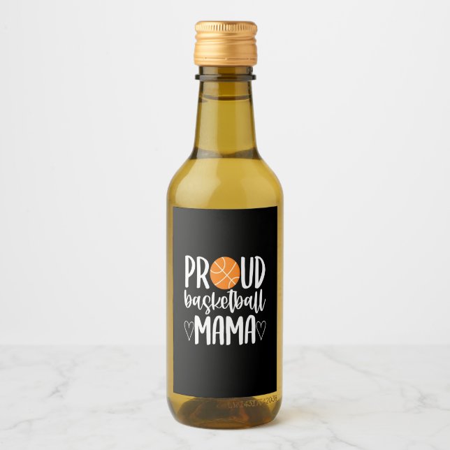 Étiquettes Pour Bouteilles De Vin Fier Mama de basket-ball (Devant)