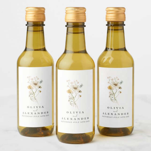Étiquettes Pour Bouteilles De Vin Fleur sauvage Boho jardin fleuri (Bouteilles)