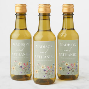 Étiquettes Pour Bouteilles De Vin Fleur sauvage Fleur Fleur Flore Jardin Mariage