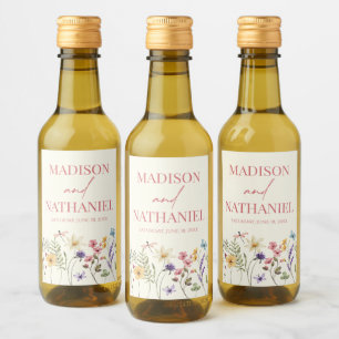 Étiquettes Pour Bouteilles De Vin Fleur sauvage Fleur Fleur Flore Jardin Mariage