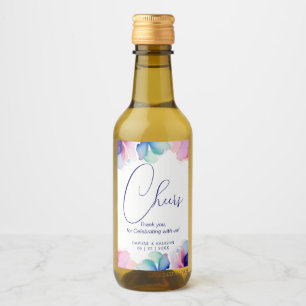 Étiquettes Pour Bouteilles De Vin Fleurs "À votre santé, merci de célébrer avec nous