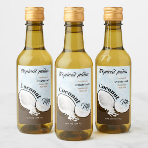 Étiquettes Pour Bouteilles De Vin Fruits tropicaux de la noix de coco