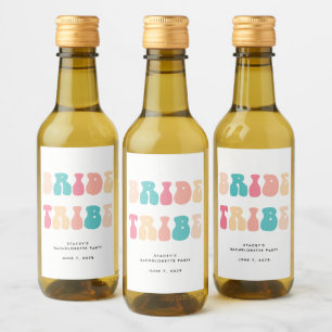 Étiquettes Pour Bouteilles De Vin Funky Retro Vintage Mariée Tribe Bachelorette