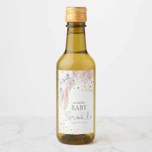 Étiquettes Pour Bouteilles De Vin Herbe des Pampas et Orchidées Blanches Boho