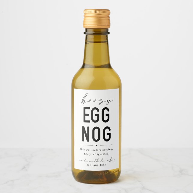 Étiquettes Pour Bouteilles De Vin Homemade Boozy Eggnog Bottle Label (Devant)