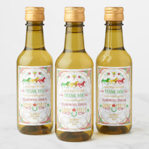 Étiquettes Pour Bouteilles De Vin Horse Racing Derby Jour fêté Merci coloré