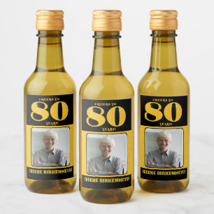 Étiquettes Pour Bouteilles De Vin Hourra à 80 ans 80e anniversaire Photo