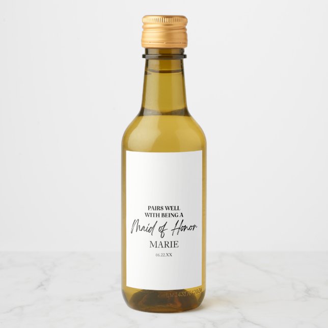Étiquettes Pour Bouteilles De Vin Il convient d'être une servante d'honneur (Devant)