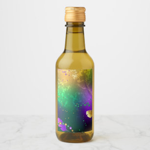 Étiquettes Pour Bouteilles De Vin Iridescente mardi gras arrière - plan avec perles