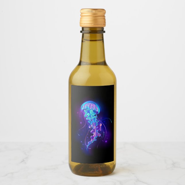 Étiquettes Pour Bouteilles De Vin Jellyfish éclatante couleur (Devant)