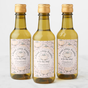 Étiquettes Pour Bouteilles De Vin Joli Blush rose Petit Citrouille Baby shower d'aut