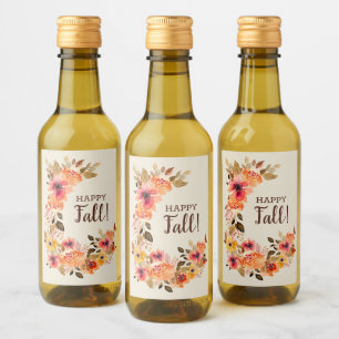 Étiquettes Pour Bouteilles De Vin Joyeux Automne ! Mini guirlande florale d'automne