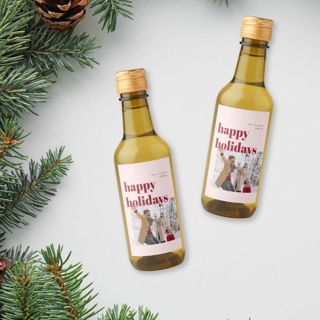 Étiquettes Pour Bouteilles De Vin Joyeux Sucre de canne de vacances Photo (Créateur téléchargé)