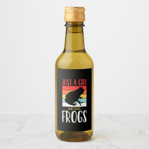 Étiquettes Pour Bouteilles De Vin Juste une fille qui aime la grenouille