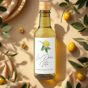 Étiquettes Pour Bouteilles De Vin "La Dolce Vita" Citron Huile d'Olive Maison