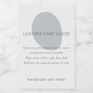 Étiquettes Pour Bouteilles De Vin Leather Care Guide Slate Artisan 2x3 Custom Label
