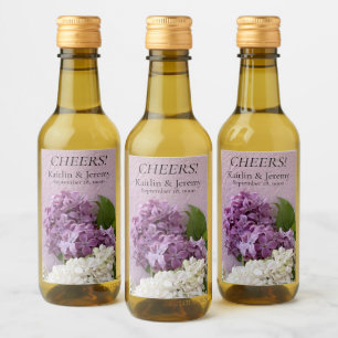 Étiquettes Pour Bouteilles De Vin Lilas blanc et violet en texture