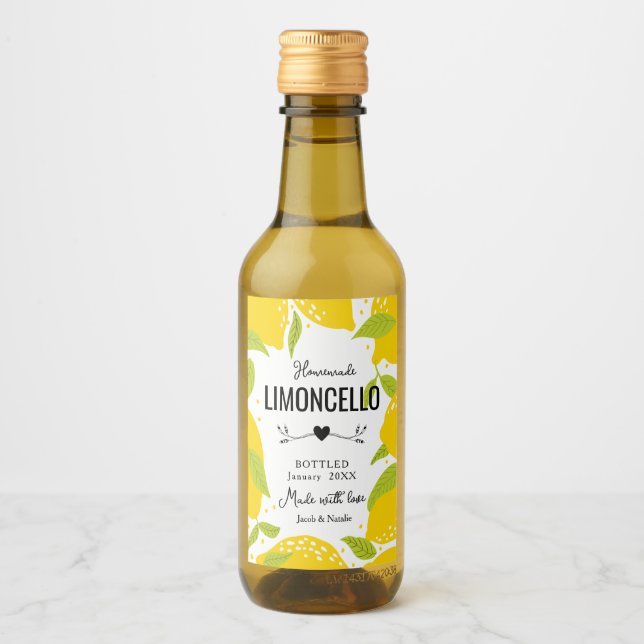 Étiquettes Pour Bouteilles De Vin Limoncello fait maison sur mesure mariage faveur l (Devant)