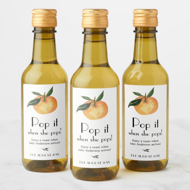 Étiquettes Pour Bouteilles De Vin Little Cutie Orange Pop it quand elle Pop Wine Lab (Bouteilles)