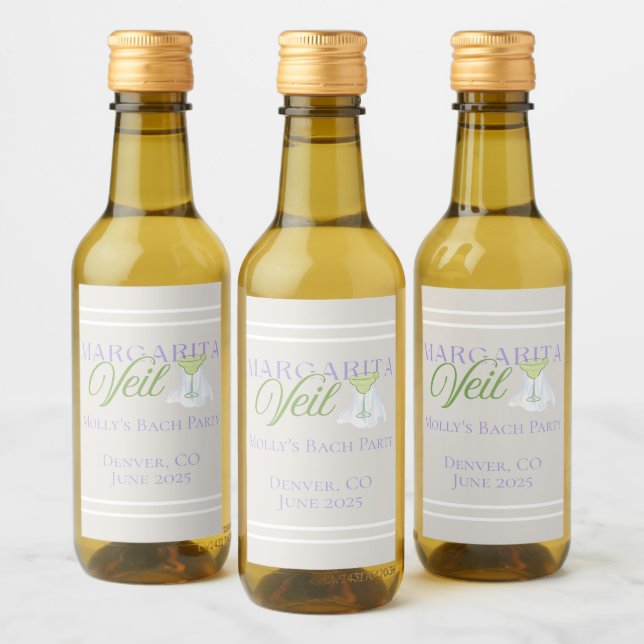 Étiquettes Pour Bouteilles De Vin Margarita Veil - Fun Bachelorette Party (Bouteilles)