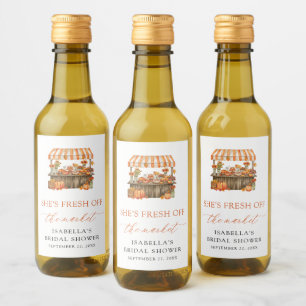 Étiquettes Pour Bouteilles De Vin Mariage Champêtre Gingham Orange Automnal