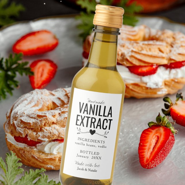 Étiquettes Pour Bouteilles De Vin mariage d'extrait de vanille fait maison (Créateur téléchargé)
