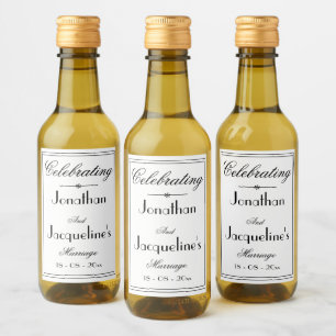 Étiquettes Pour Bouteilles De Vin Mariage Favoriser des noms élégants Simple Chic Bl