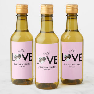 Étiquettes Pour Bouteilles De Vin Mariage Fiançailles Photo personnalisée Cadre Coeu