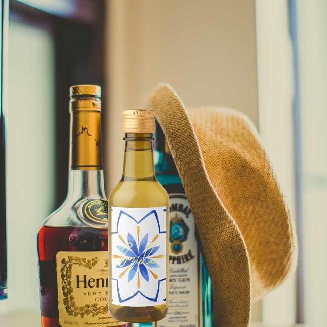 Étiquettes Pour Bouteilles De Vin Mariée d'Appariement Moderne Bach Fête | Carreau M (Créateur téléchargé)