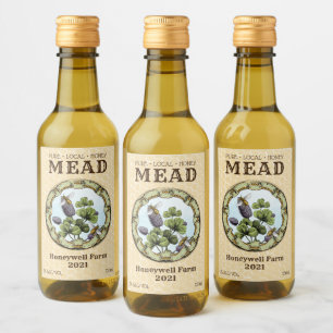 Étiquettes Pour Bouteilles De Vin Miel Mead Bead et Clover