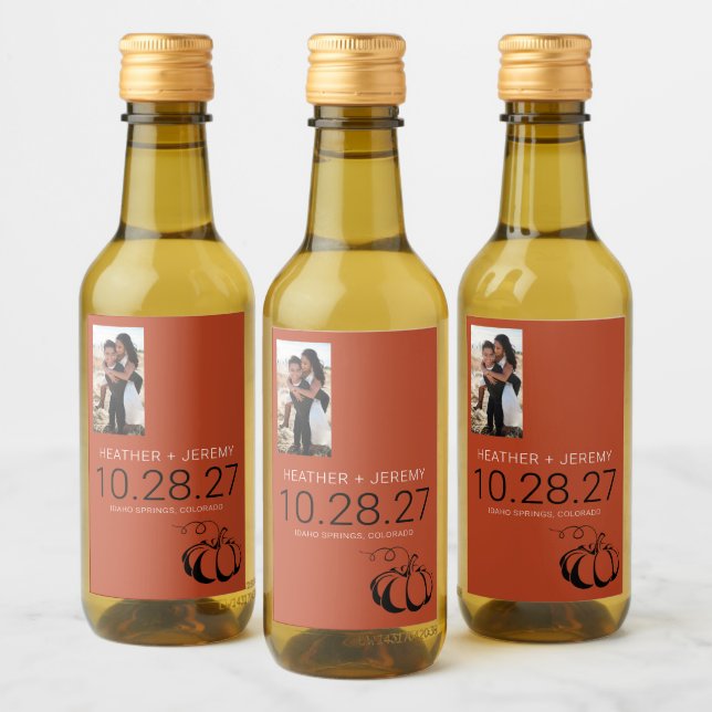 Étiquettes Pour Bouteilles De Vin Mini épice citrouille (Bouteilles)
