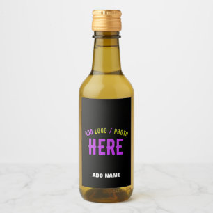 ÉTIQUETTES POUR BOUTEILLES DE VIN MODERNE ET MODERNE PERSONNALISABLE NOIR VÉRIFIÉ