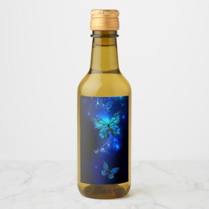 Étiquettes Pour Bouteilles De Vin Morpho Butterfly in the Dark Background