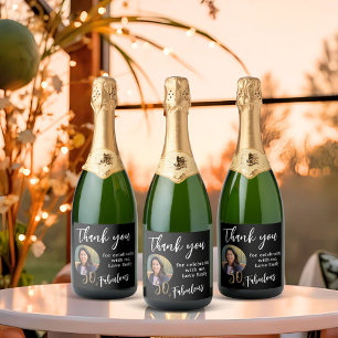 Étiquettes Pour Bouteilles De Vin Mousseux 50 et Fabulous Photo 50e anniversaire Merci