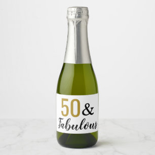 Étiquettes Pour Bouteilles De Vin Mousseux 50 & Fabuleux Cinquantième Anniversaire Fête Favor