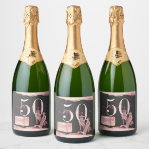 Étiquettes Pour Bouteilles De Vin Mousseux 50 Fabuleux Rose Gold Parties scintillant Agate