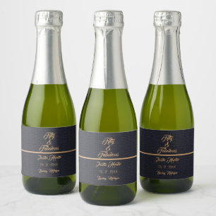 Étiquettes Pour Bouteilles De Vin Mousseux 50e Anniversaire Gold Nom Mini Sparkling Vin Étiqu