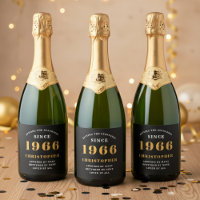 60e anniversaire Né 1966 Ajouter un nom Noir Or
