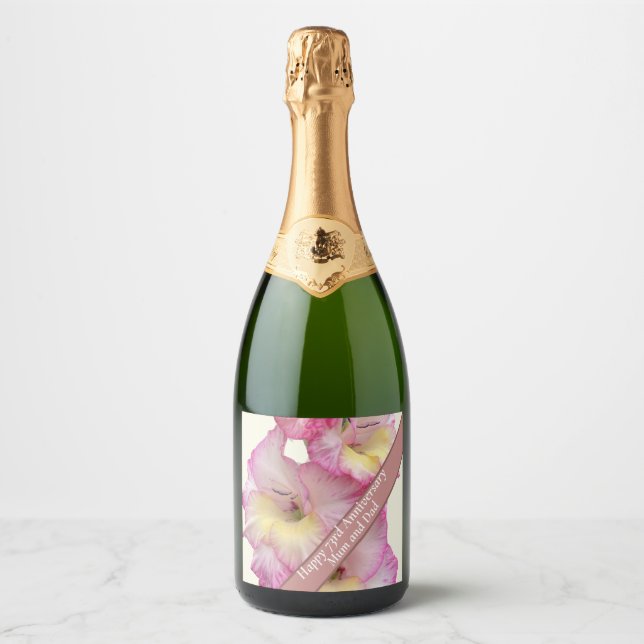 Étiquettes Pour Bouteilles De Vin Mousseux 73e anniversaire modifiable (Devant)