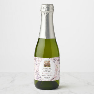 Étiquettes Pour Bouteilles De Vin Mousseux "À son nouveau chapitre" fête de douche de mariée