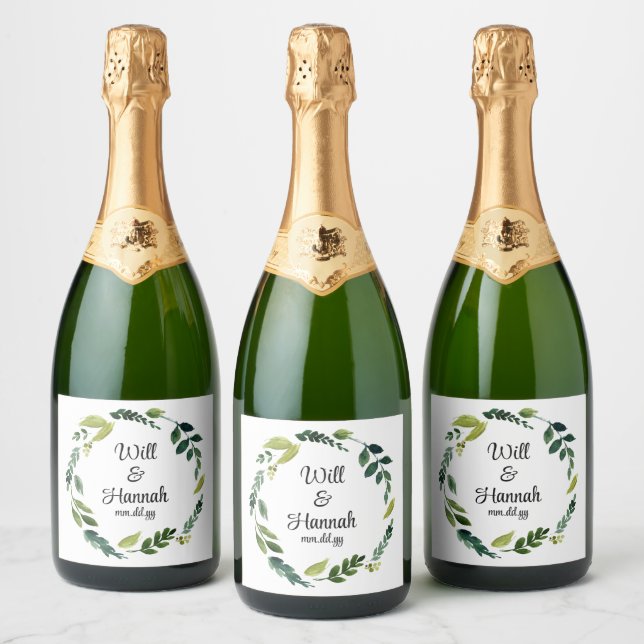 Étiquettes Pour Bouteilles De Vin Mousseux Accueil Mariage simple sur mesure Champagne (Bouteilles)