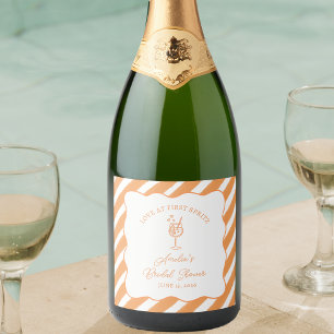 Étiquettes Pour Bouteilles De Vin Mousseux Amour au Premier Spritz Fête de Fiançailles Italie