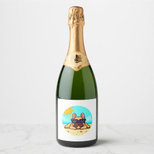 Étiquettes Pour Bouteilles De Vin Mousseux Amoureux français de Bulldog