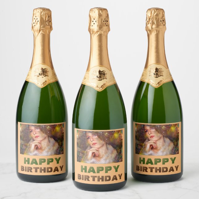 Étiquettes Pour Bouteilles De Vin Mousseux Anniversaire de jour intemporel (Bouteilles)