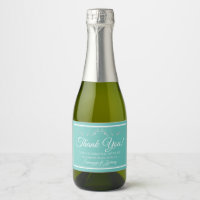 Argent sur Aqua Mariage Turquoise Merci Mini boute